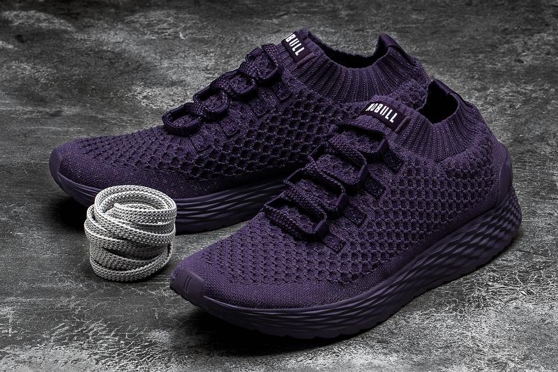 Purple Nobull Plum Reflective Knit Runner Men's Running Shoes | CA D1051F